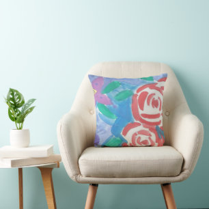 Dreamy Floral Watercolor Pillow