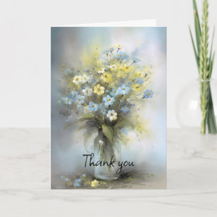 Dreamy Flowers in Vase Thank You Card