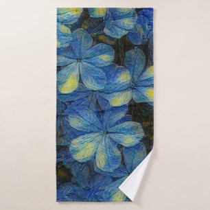 Dreamy flowers in Vincent Van Gogh art style. Arti Bath Towel