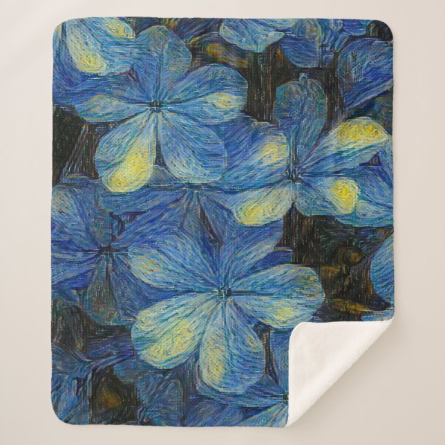 Dreamy flowers in Vincent Van Gogh art style. Arti Sherpa Blanket (Front)