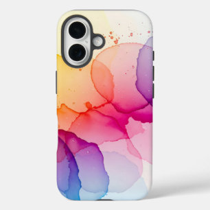 Dreamy flowing forms with watercolor texture iPhone 16 case