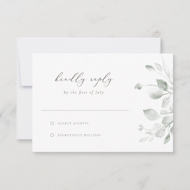Dreamy Foliage RSVP Card (Front)
