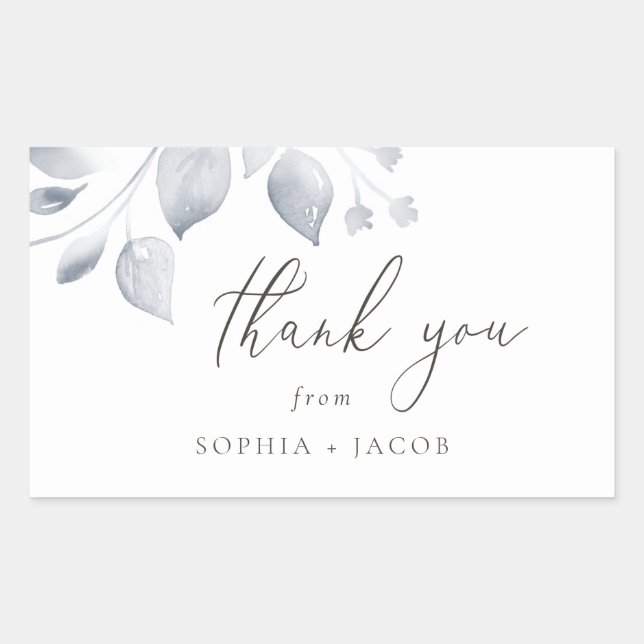Dreamy Foliage Thank You Rectangular Sticker (Front)