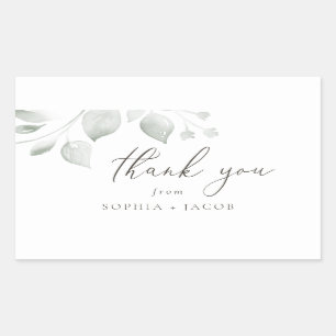 Dreamy Foliage Thank You Rectangular Sticker