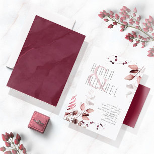 Dreamy Foliage Wedding Burgundy ID817