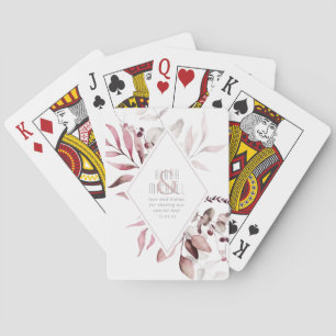 Dreamy Foliage Wedding Burgundy ID817 Playing Cards