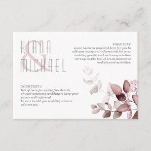 Dreamy Foliage Wedding Details Burgundy ID817 Enclosure Card