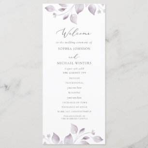 Dreamy Foliage Wedding Program Programme
