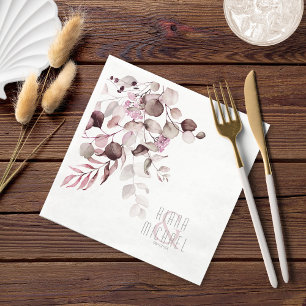 Dreamy Foliage Wedding V1 Burgundy ID817 Napkin
