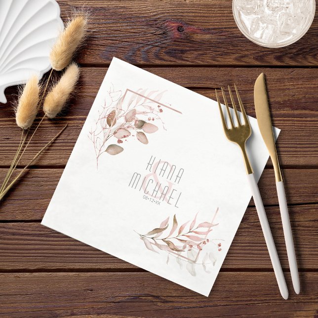 Dreamy Foliage Wedding V2 Blush ID817 Napkin (Creator Uploaded)