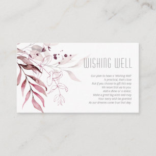 Dreamy Foliage Wishing Well V1 Burgundy ID817 Enclosure Card