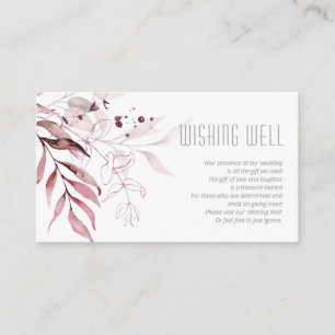 Dreamy Foliage Wishing Well V2 Burgundy ID817 Enclosure Card