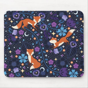 Dreamy Folk Foxes Mouse Mat
