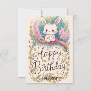 Dreamy Forest Bunny Digital Birthday Card