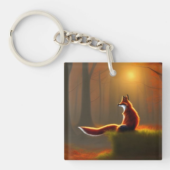 Dreamy Fox Key Ring (Front)