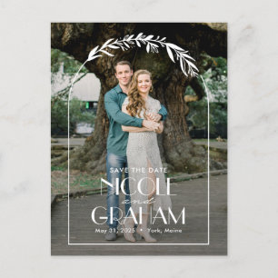 Dreamy Frame Editable Colour Save The Date Postcar Postcard