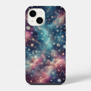 Dreamy Galaxy Diamond Space Glitter Stars Pastel N iPhone 14 Case