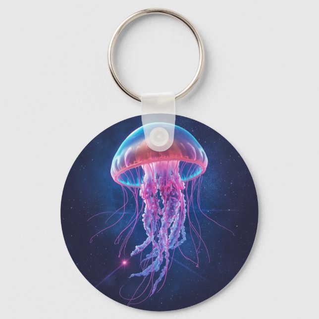 Dreamy Galaxy Ocean Fantasy Art Key Ring (Front)