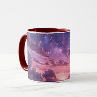 Dreamy Galaxy Sky Mug | Pink Purple Cloudscape Cer