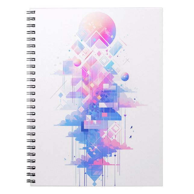 Dreamy Geometric Skyscape Notebook (Front)