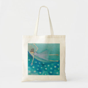 Dreamy girl and Starry Sky Poetic Tote Bag