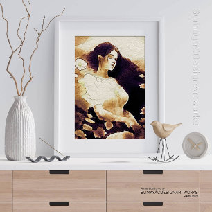 Dreamy Girl Portrait Poster Wall Art