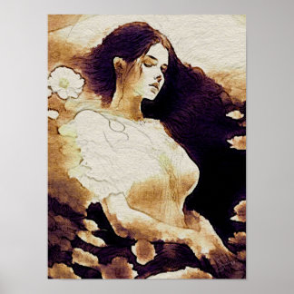 Dreamy Girl Portrait Poster Wall Art