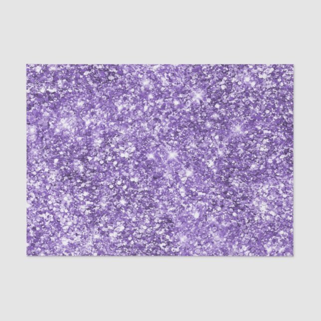 Dreamy Glam Purple Lavender Glitter Birthday Tissue Paper (Front)