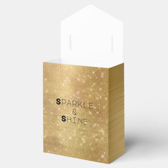Dreamy Glitzy Glam Gold Sparkle Favour Box (Opened)