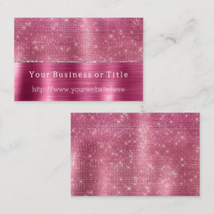 Dreamy Glitzy Pink Silver Sparkle Business Card