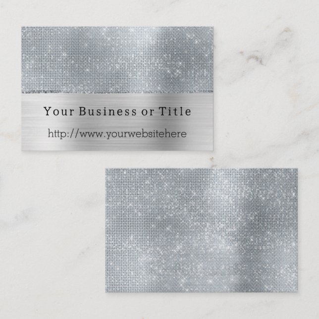 Dreamy Glitzy Silver Sparkle Business Card (Front/Back)