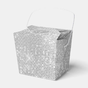 Dreamy Glitzy Silver Sparkle Favour Box