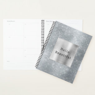Dreamy Glitzy Silver Sparkle Planner