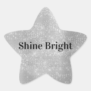 Dreamy Glitzy Silver Sparkle Star Sticker