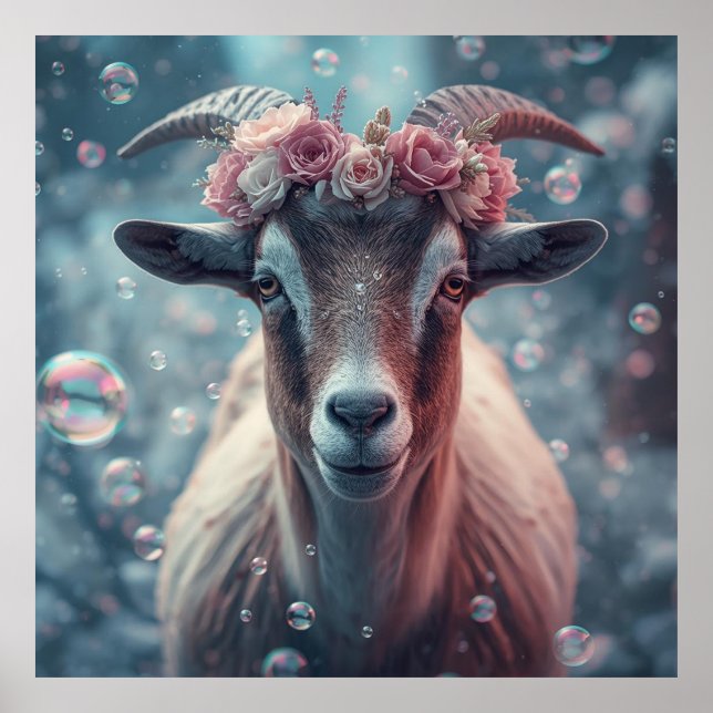 Dreamy Goat Art Poster (Front)
