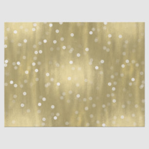 Dreamy Gold and White Confetti Bokeh Wedding Tissue Paper