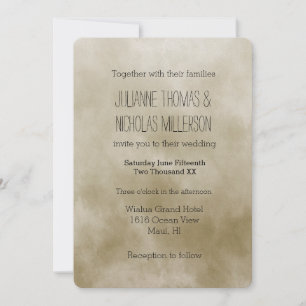 Dreamy Gold Cream Wedding Invitation