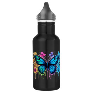 Dreamy Gradient Wings: A Butterfly in Pastel 532 Ml Water Bottle