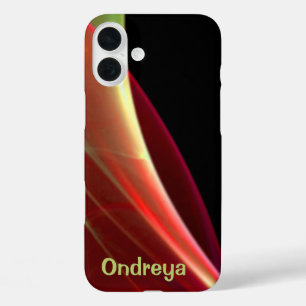 Dreamy Green and Red Artwork Sweep iPhone 16 Plus Case