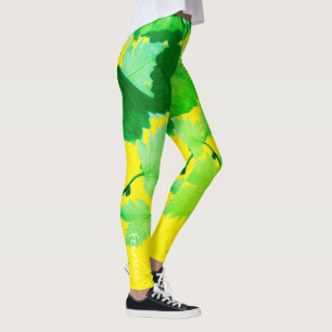Dreamy Green Vine Leaves Leggings