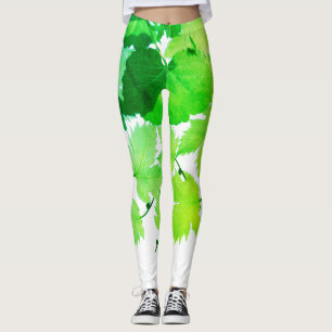 Dreamy Green Vine Leaves Leggings