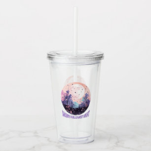 Dreamy Halloween Night – Pastel Purple Moon Acrylic Tumbler