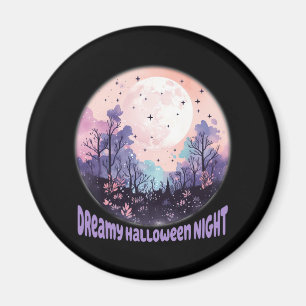 Dreamy Halloween Night – Pastel Purple Moon Magnet
