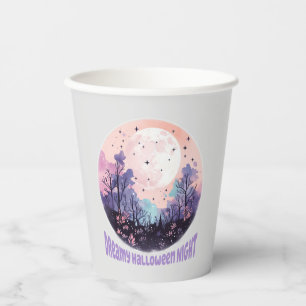 Dreamy Halloween Night – Pastel Purple Moon Paper Cups