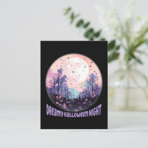 Dreamy Halloween Night – Pastel Purple Moon Postcard