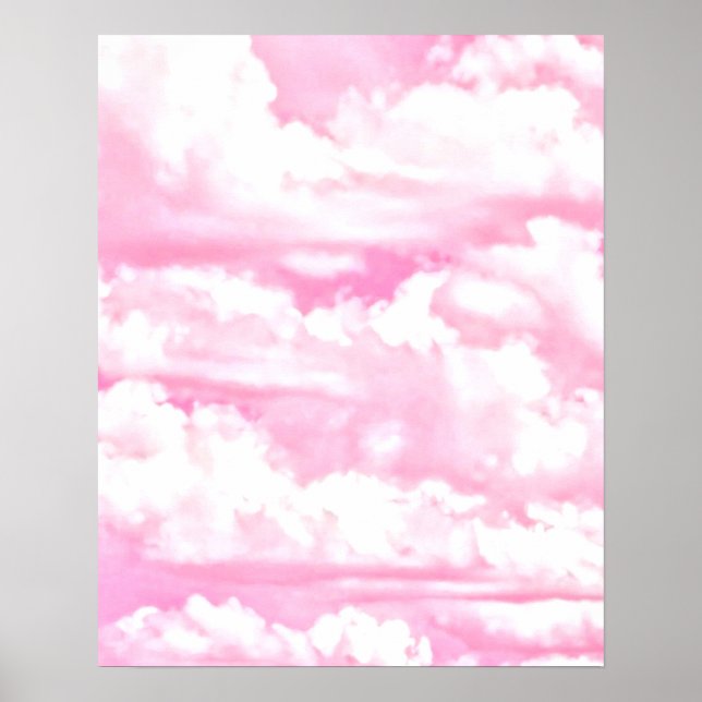 Dreamy Happy Pink Clouds Poster (Front)