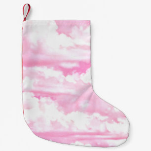 Dreamy Happy Pink Clouds Small Christmas Stocking