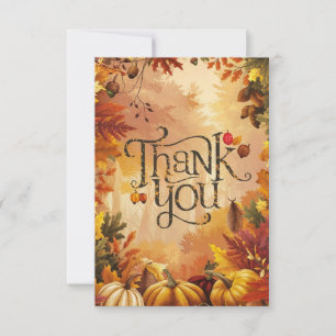 Dreamy Harvest Autumn Fall Thank You Card