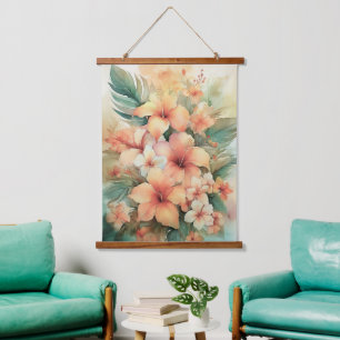 Dreamy Hawaiian Hibiscus Hanging Tapestry