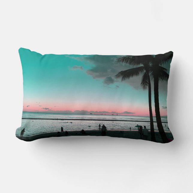 Dreamy Hawaiian Sunset Lumbar Pillow (Front)